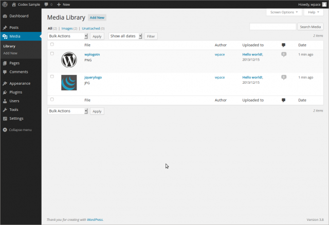 WordPress Media Library