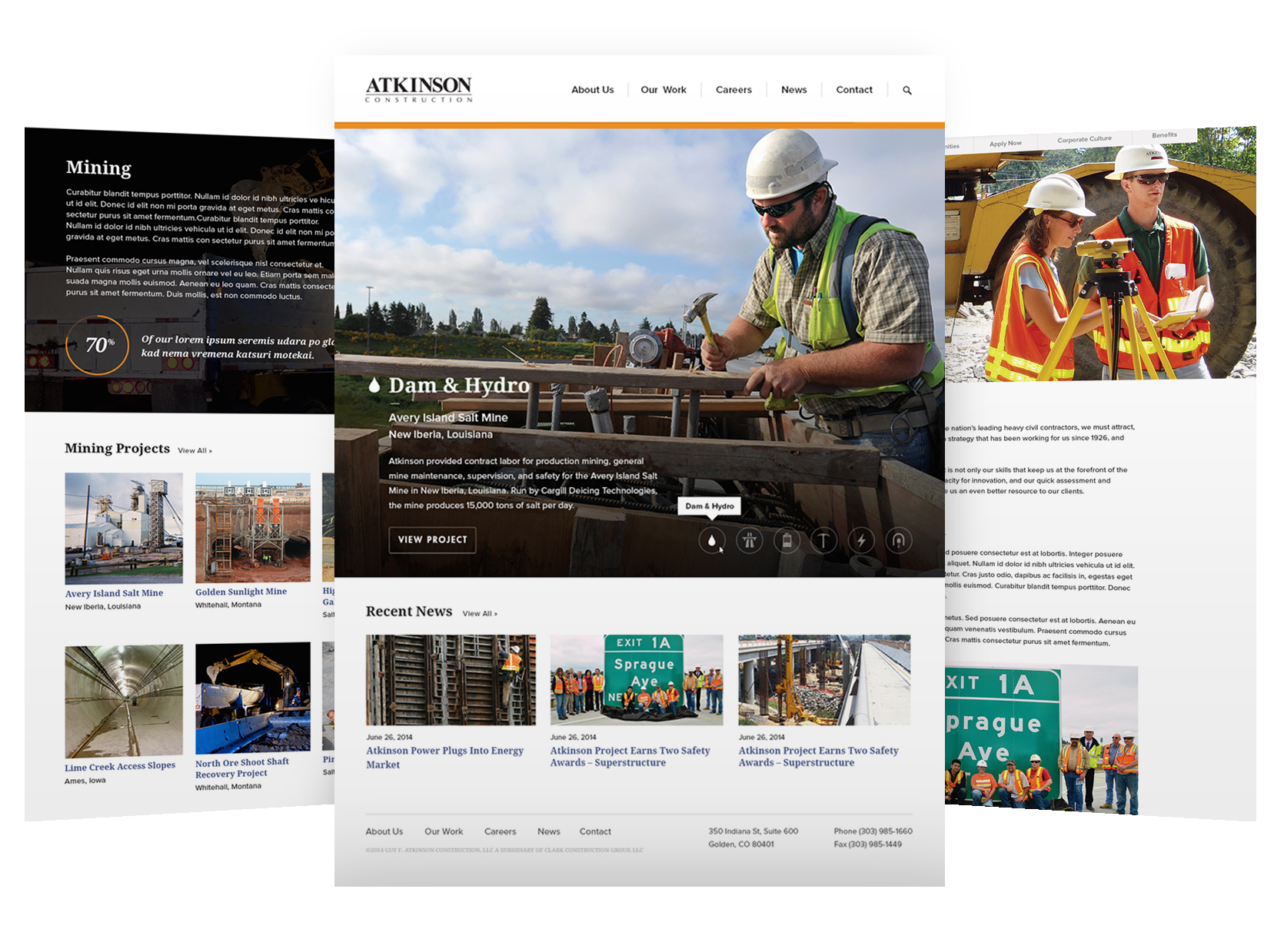 We worked with the Marylany based Clark Construction to redesign the Atkinson site.