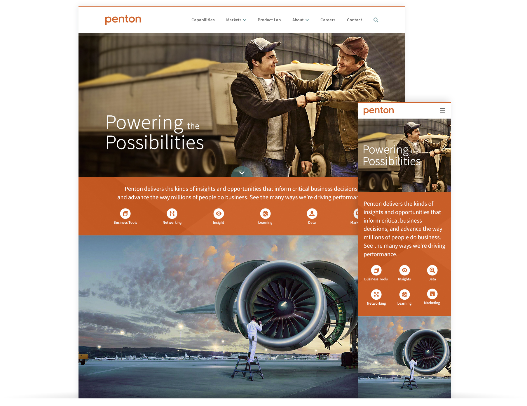 Fully responsive parallax designs for Penton