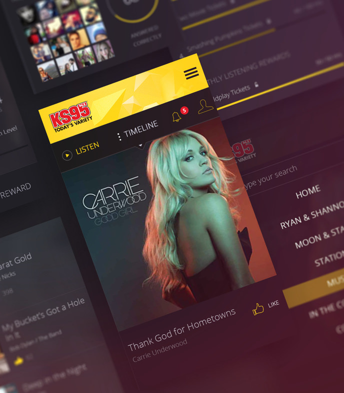 Hubbard Radio web design mockup