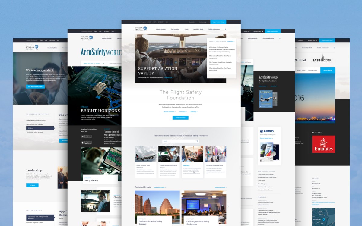 Screenshots of Flight Safety Foundation's website