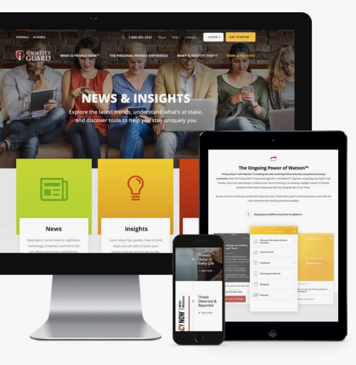 Identity Guard's responsive website