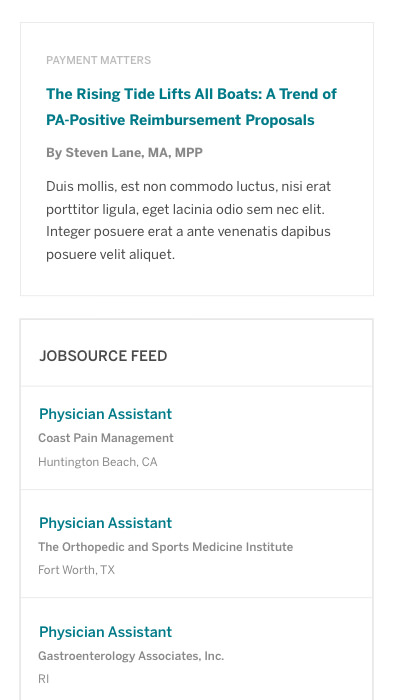 American Academy of Physician Assistants mobile mockup