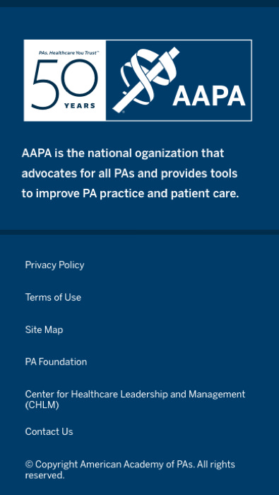 American academy of physician assistants mobile site