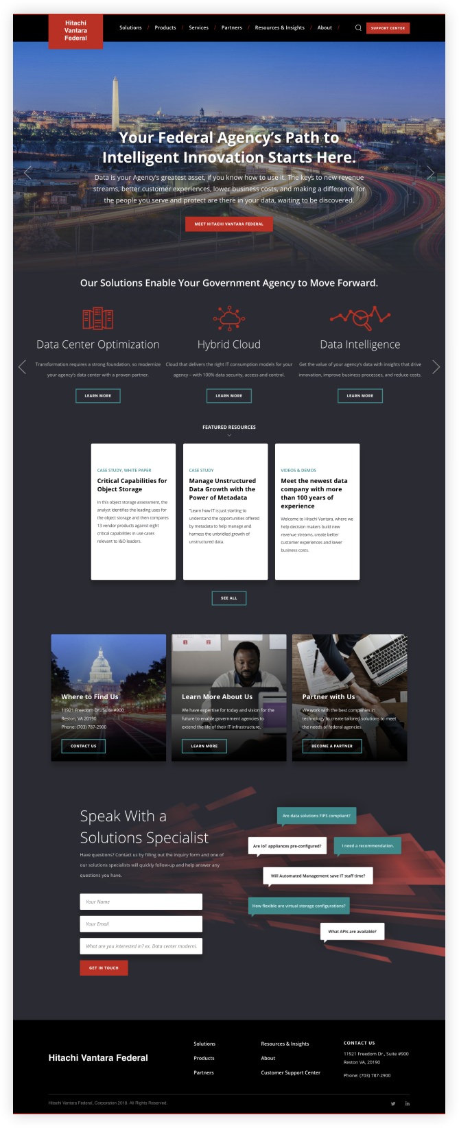 Hitachi Vantara Federal screenshot
