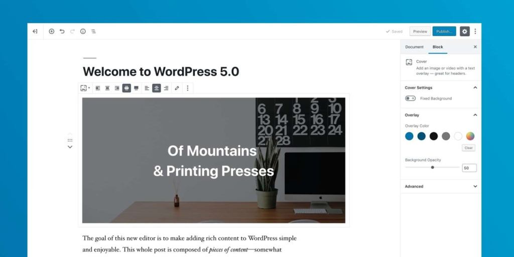 WordPress 5.0 is released.