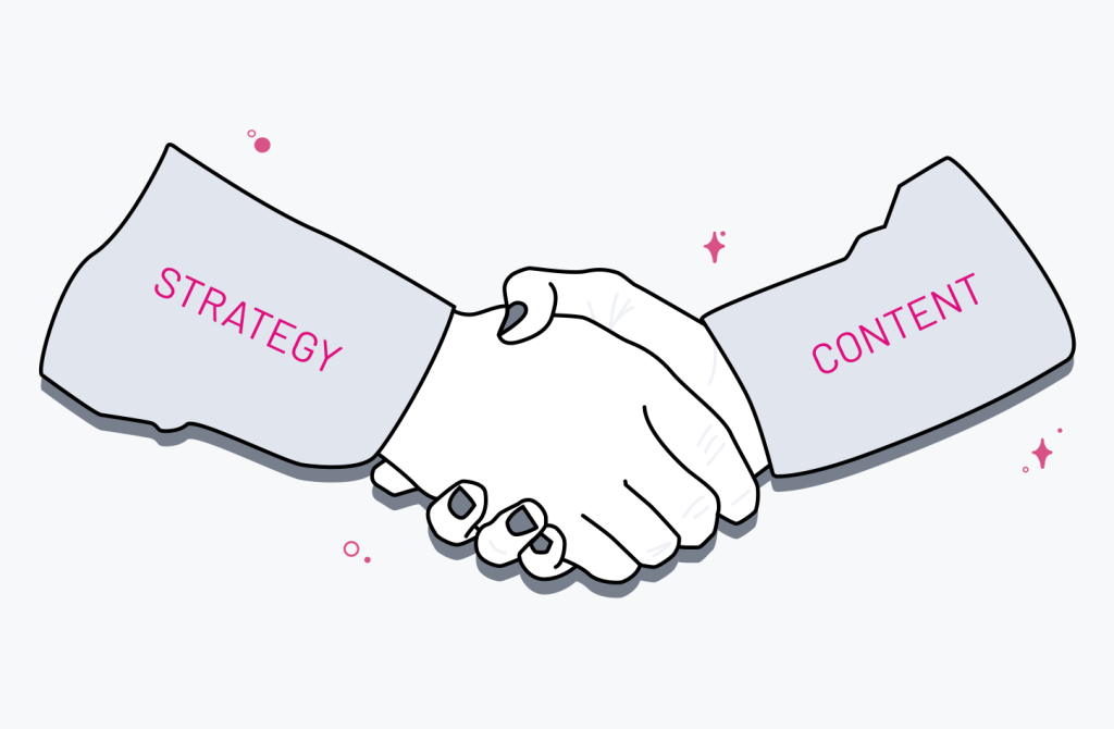 Content and Strategy shaking hands