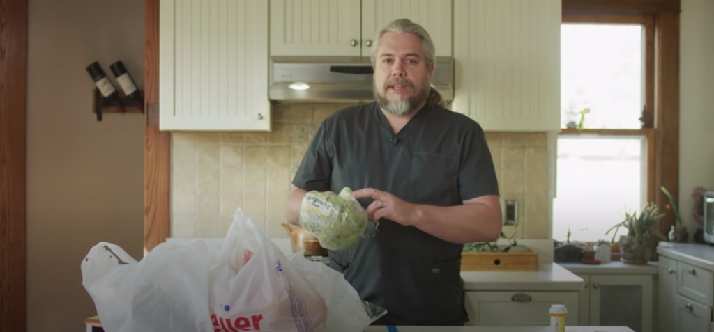 Video of Dr Jeffrey VanWingen cleaning groceries