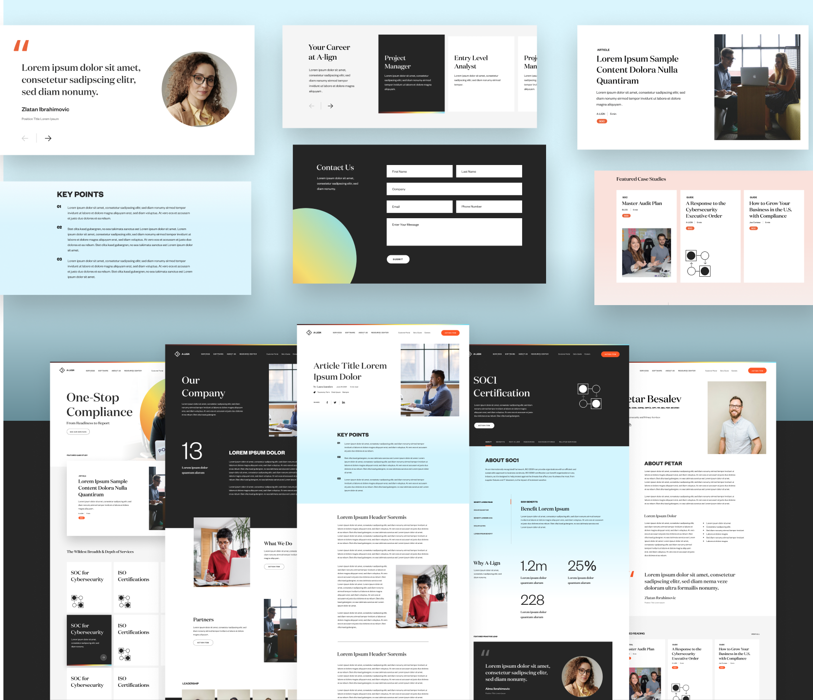 a preview of A-lign web design assets and components