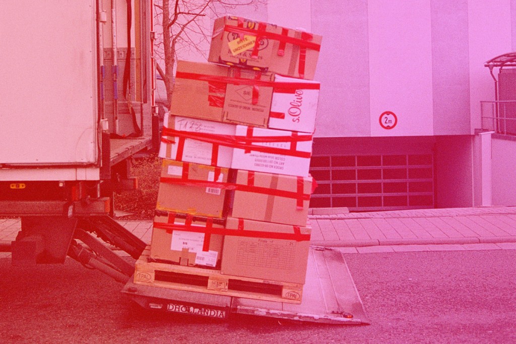 Moving boxes into a truck